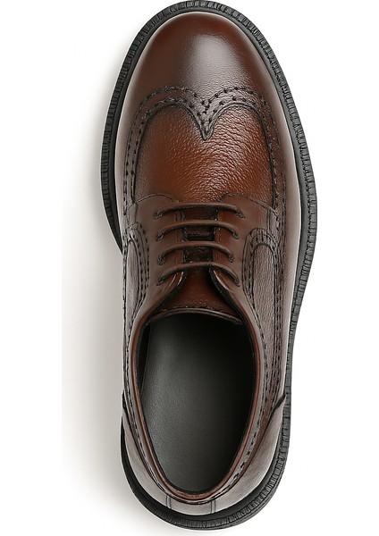 GR0403 Hakiki Deri Italyan Tarz Tasarım Eva Yüksek Taban Koku Yapmaz Koyu Kahve Spor Klasik Ayakkabı fiyatları