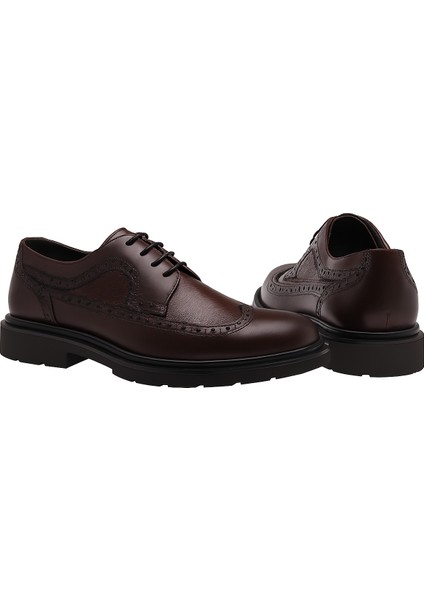 GR0403 Hakiki Deri Italyan Tarz Tasarım Eva Yüksek Taban Koku Yapmaz Koyu Kahve Spor Klasik Ayakkabı indirimleri