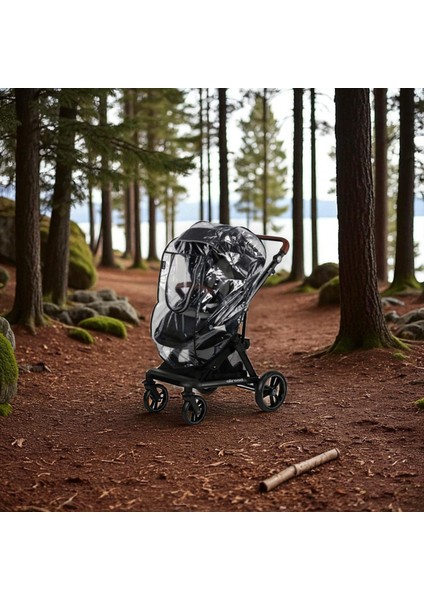 Fermuarlı Ultra Lüks Bebek Arabası Yağmurluğu Siyah modelleri