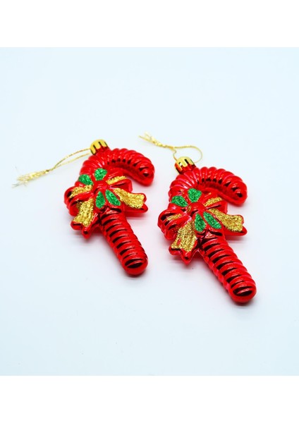 Yılbaşı Şeker Baston Şeklinde Ağaç Süsü – 4 Adet fiyatları