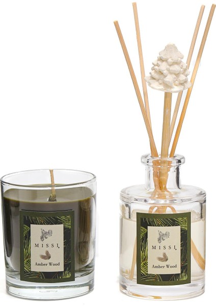 Yılbaşı Amber Wood Hediye Seti (Oda Kokusu&vegan Mum) fiyatları