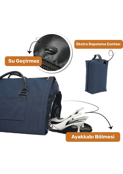 2’si 1 Arada Omuz Seyahat Çantası ve Elbise Çantası Katlanabilir, Ayakkabı Çantası, Çok Amaçlı Çanta fiyatları