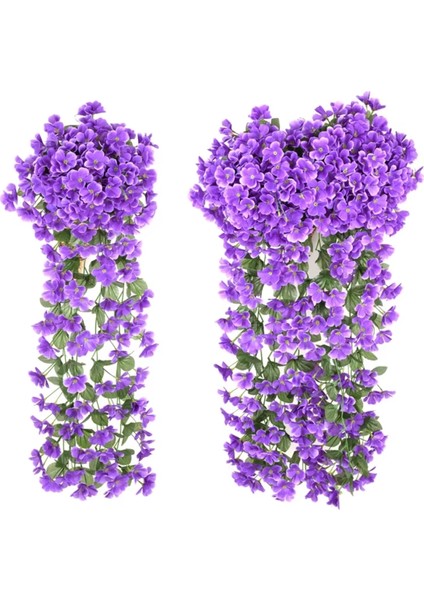 Yapay Çiçek Sarkan Menekşe Balkon,duvar Süsü 70 cm Acık Mor 1 Adet
