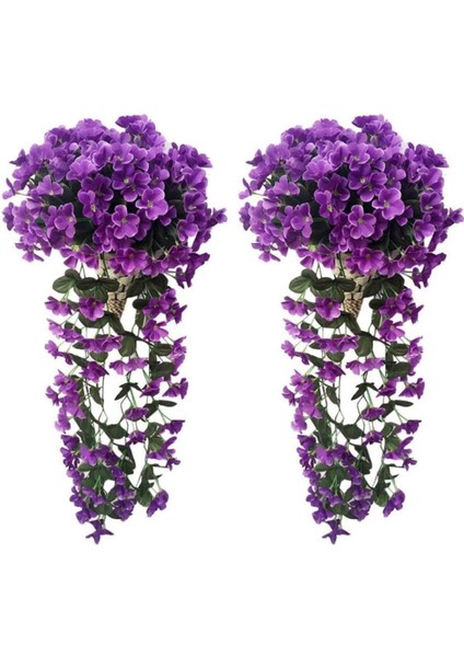 Yapay Çiçek Sarkan Menekşe Balkon,duvar Süsü 70 cm Acık Mor 1 Adet modelleri