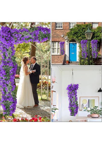 Yapay Çiçek Sarkan Menekşe Balkon,duvar Süsü 70 cm Acık Mor 1 Adet