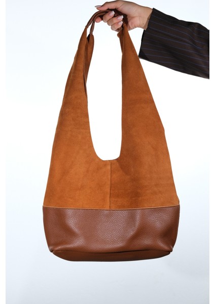 Avos Taba Süet Hakiki Deri Kadın Omuz Çantası