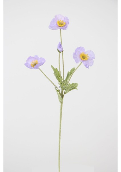 Yapay Çiçek 4lü Gelincik Dalı 60 cm Lila