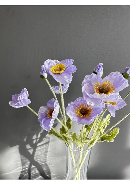 Yapay Çiçek 4lü Gelincik Dalı 60 cm Lila fiyatları