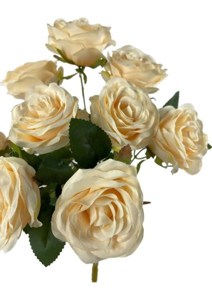 Yapay Çiçek 10 Gül Büyük Boy Demet 40CM Yavruağzı fiyatları