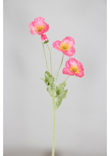 Yapay Çiçek 4lü Gelincik Dalı 60 cm Fusya