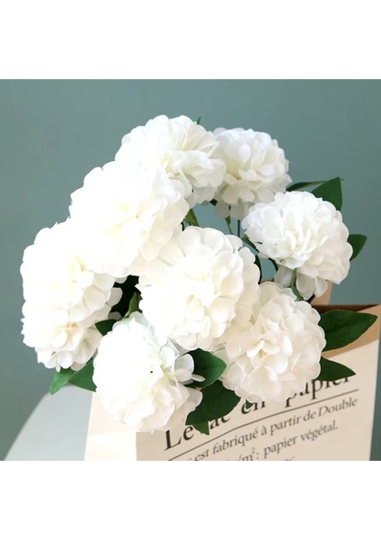 Yapay Kar Topu Ortanca Beyaz 12 Dal 40 cm