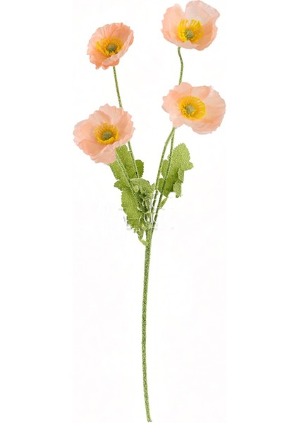 Yapay Çiçek 4lü Gelincik Dalı 60 cm Somon