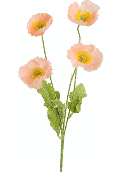 Yapay Çiçek 4lü Gelincik Dalı 60 cm Somon fiyatları