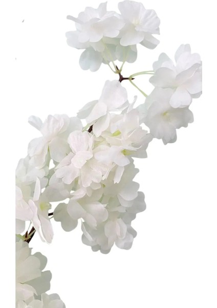 Bahar Dalı Japon Kiraz Çiçeği 90 cm Beyaz Renk Çift Kat 120 Yapraklı modelleri