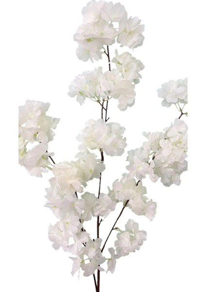 Bahar Dalı Japon Kiraz Çiçeği 90 cm Beyaz Renk Çift Kat 120 Yapraklı indirimleri