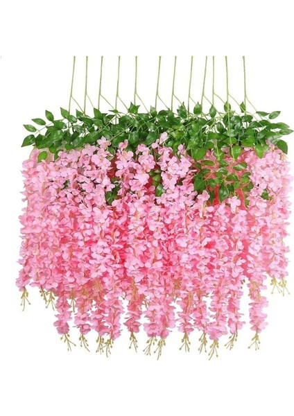 Yapay Sarkan Akasya Çiçeği 100 cm Pembe 12 Li Paket Akasya 12Lİ