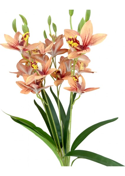 Yapay Çiçek Islak Dokulu Orkide 3 Dal 45 cm Pastel Renk