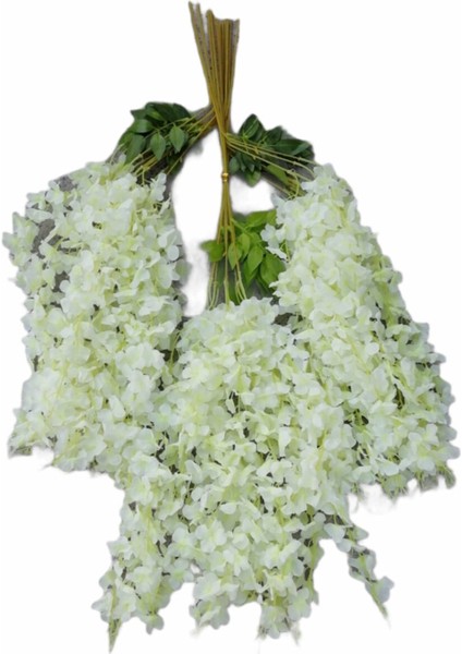 Sarkan Yapay Çiçek Akasya Beyaz 80 cm 3 Sarkan Dallı 12 Adet Bağ