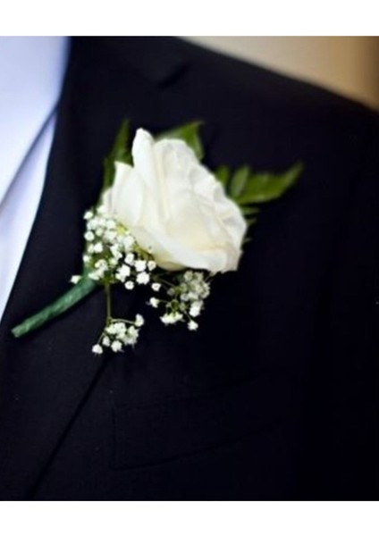 Yedi Adet Beyaz Kadife Güller ve Damat Yaka Çiçeği.gelim Buketi fiyatları