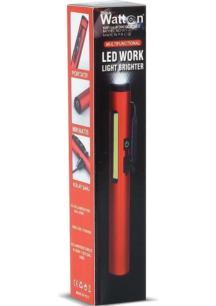 Şarjlı Mıknatıslı Çalışma Lambası Cep Feneri WT-307-S modelleri