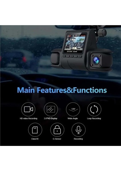 360° Kapsama Sunan Araç Kamerası 3 Lensli, Full Hd, Park Monitörü, Gece Görüş, Hareket Sensörü DR0077 modelleri