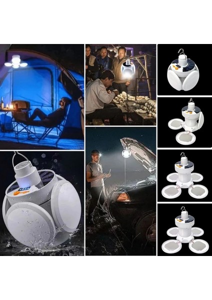5 Led'li 3 Farklı Işık Modlu Açılıp Kapanabilir LED Kanatlı Güneş Enerjili Solar Aydınlatma Asılabilir Kamp Feneri fiyatları