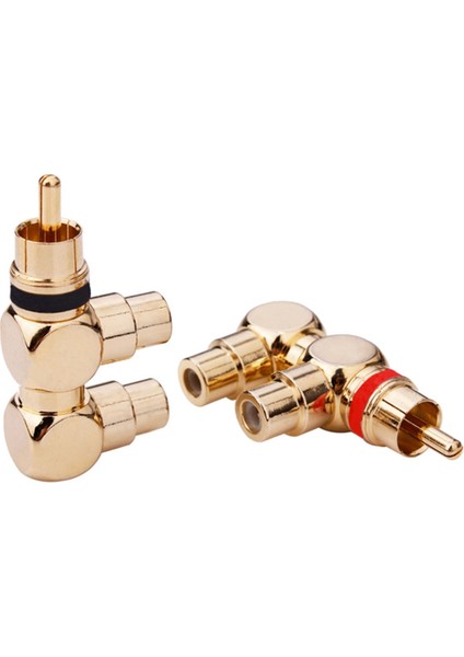2pcs Altın Kaplama Rca Fiş 1 Erkek - 2 Rca Dişi Av Audio Video Ayırıcı Kablo Adaptörü Jack Konnektörü (Yurt Dışından)