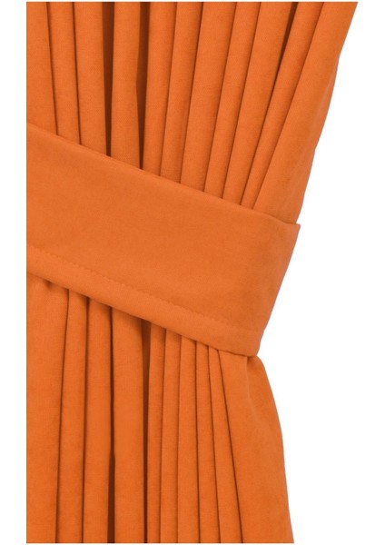 Petek Dokulu Kadife Dokuma Sık (1 x 3)Pileli Fon Perde (Oranj) fiyatları