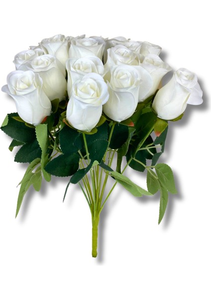 Yapay 18 Dal Tomur Beyaz Gül Demeti 40 cm fırsatları