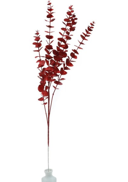 Yapay Çiçek Okaliptus Şimşirli Kırmızı 80 Cm.