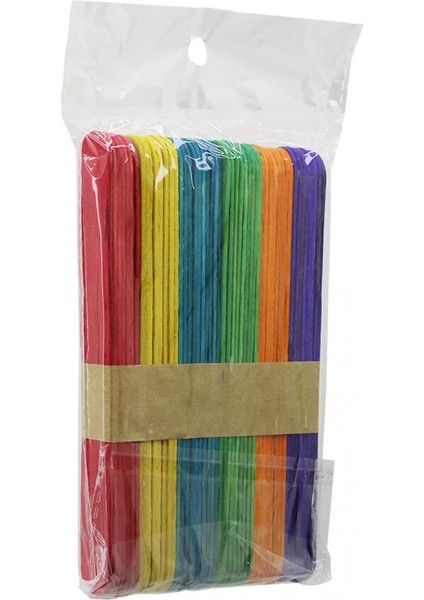 Renkli - 1000 Adet Ahşap Elişi - Dil Çubuk 15CM x 1.8cm (4887)