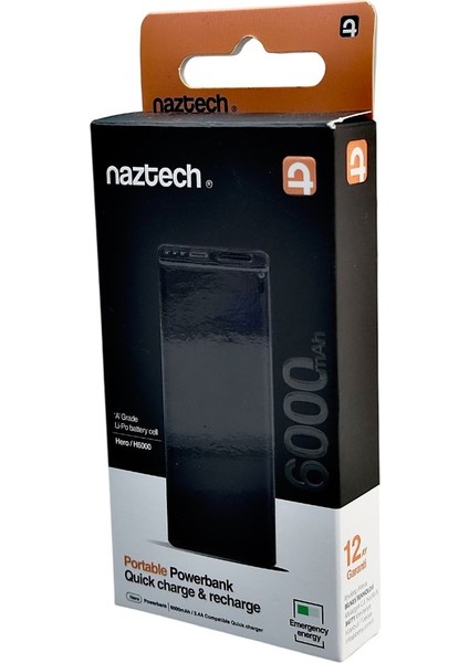 Hero 6000 Mah Cep Boy Taşınabilir Powerbank
