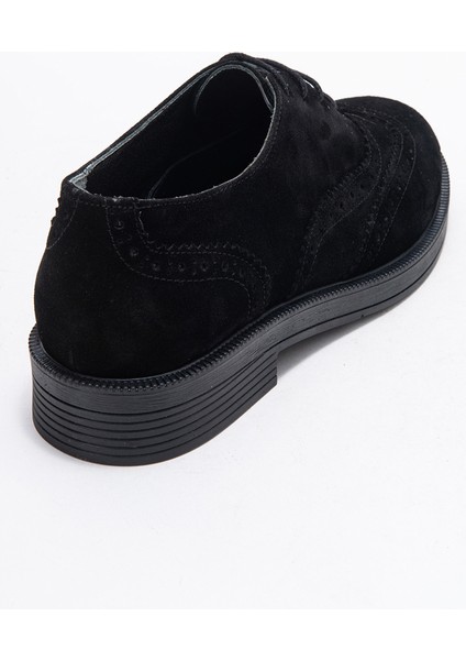 Avra Siyah Süet Hakiki Deri Kadın Oxford Ayakkabı indirimleri