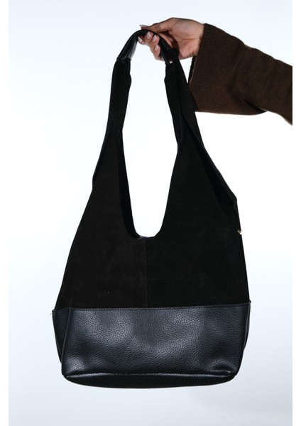 Avos Siyah Süet Hakiki Deri Kadın Omuz Çantası indirimleri