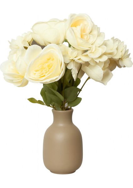 Yapay Çiçek Şakayık Ortancalı Gül Buketi 5li Krem fiyatları