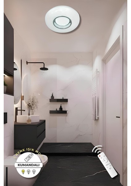 Shule3 (30CM) Kumandalı 3 Renk Modern Plafonyer LED Avize fiyatları