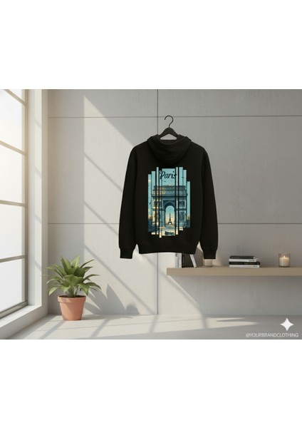 Yyz Store Paris Sırt Baskılı 3 Iplikli Kapüşonlu Sweatshirt