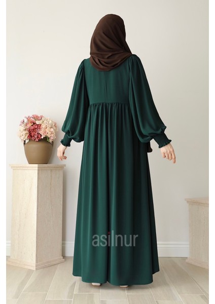 Rana Balon Kol Ferace Zümrüt Yeşili modelleri