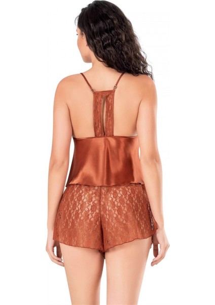 Tarçın Saten Babydoll Şort Takımı modelleri
