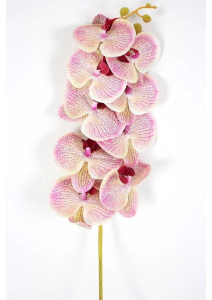 Yapay Islak Orkide Çiçeği Baskılı Tek Dal 100 cm Fuşya Krem fiyatları