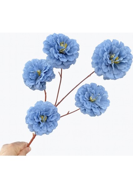 Yapay Çiçek Acık Şakayık 5 Li 80 cm Mavi