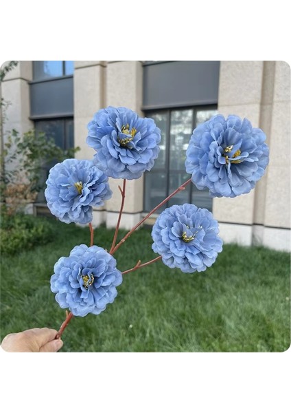 Yapay Çiçek Acık Şakayık 5 Li 80 cm Mavi fırsatları