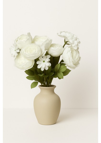 Yapay Çiçek Şakayık Ortancalı Gül Buketi 5li Beyaz fiyatları