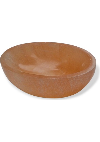 Oval Kesim Enerji Çanağı Turuncu Selenit Kase 58OS