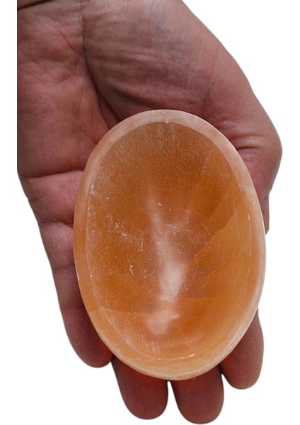 Oval Kesim Enerji Çanağı Turuncu Selenit Kase 58OS fiyatları