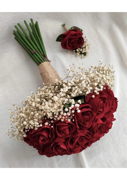 Kadife Gül Buket’i Yaka Çiçeği Dahil