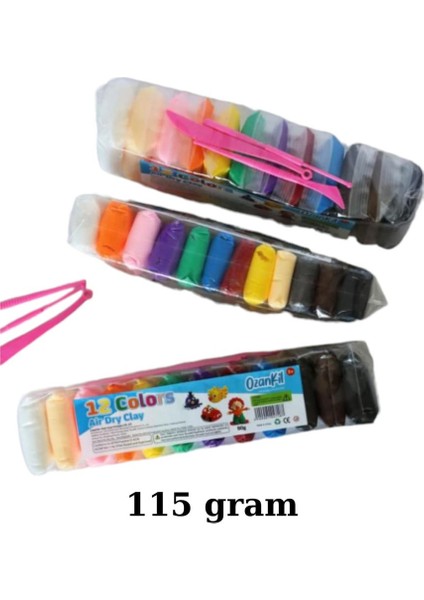 Kil Oyun Hamuru Zıplayan Karışık Renkli (12 Adet 115 gr ) Hava ile Kuruyan Air Dry Clay Modelleme Kili