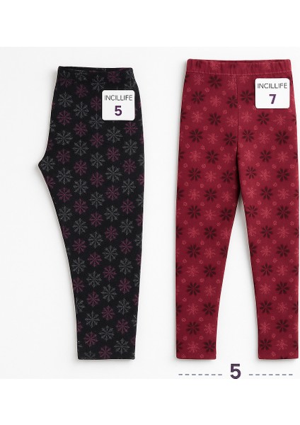 2'li Kışlık Şardonlu Baskılı Çocuk Tayt Seti - Sıcak ve Esnek fiyatları