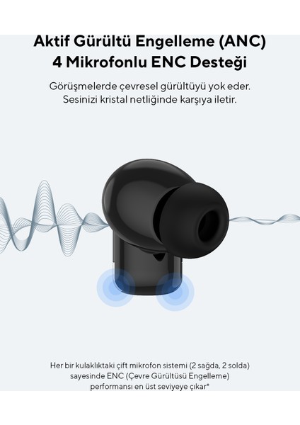 Bemy Siyah 4 Mikrofonlu Enc + Anc Bluetooth V5.3 Tws Kablosuz Kulaklık fırsatları