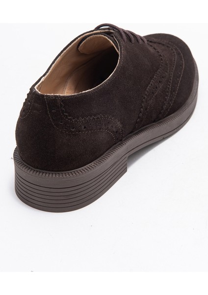 Avra Kahverengi Süet Hakiki Deri Kadın Oxford Ayakkabı indirimleri